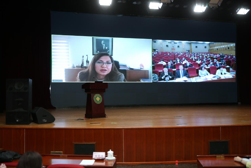 土耳其中东科技大学副校长图林·根茨(Tülin Gençöz)线上做主旨发言。 土耳其中东科技大学副校长图林·根茨(Tülin Gençöz)线上做主旨发言。