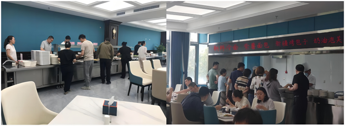 活动现场气氛热烈，就餐的教职工热情高涨，有的驻足评价菜品，有的同现场厨师积极交流制作方法。大家对这次创新美食品鉴活动给予了很高的评价和赞扬，激励着我们以更加饱满的工作热情和干劲，为学院的干训事业提供优质的餐饮服务。